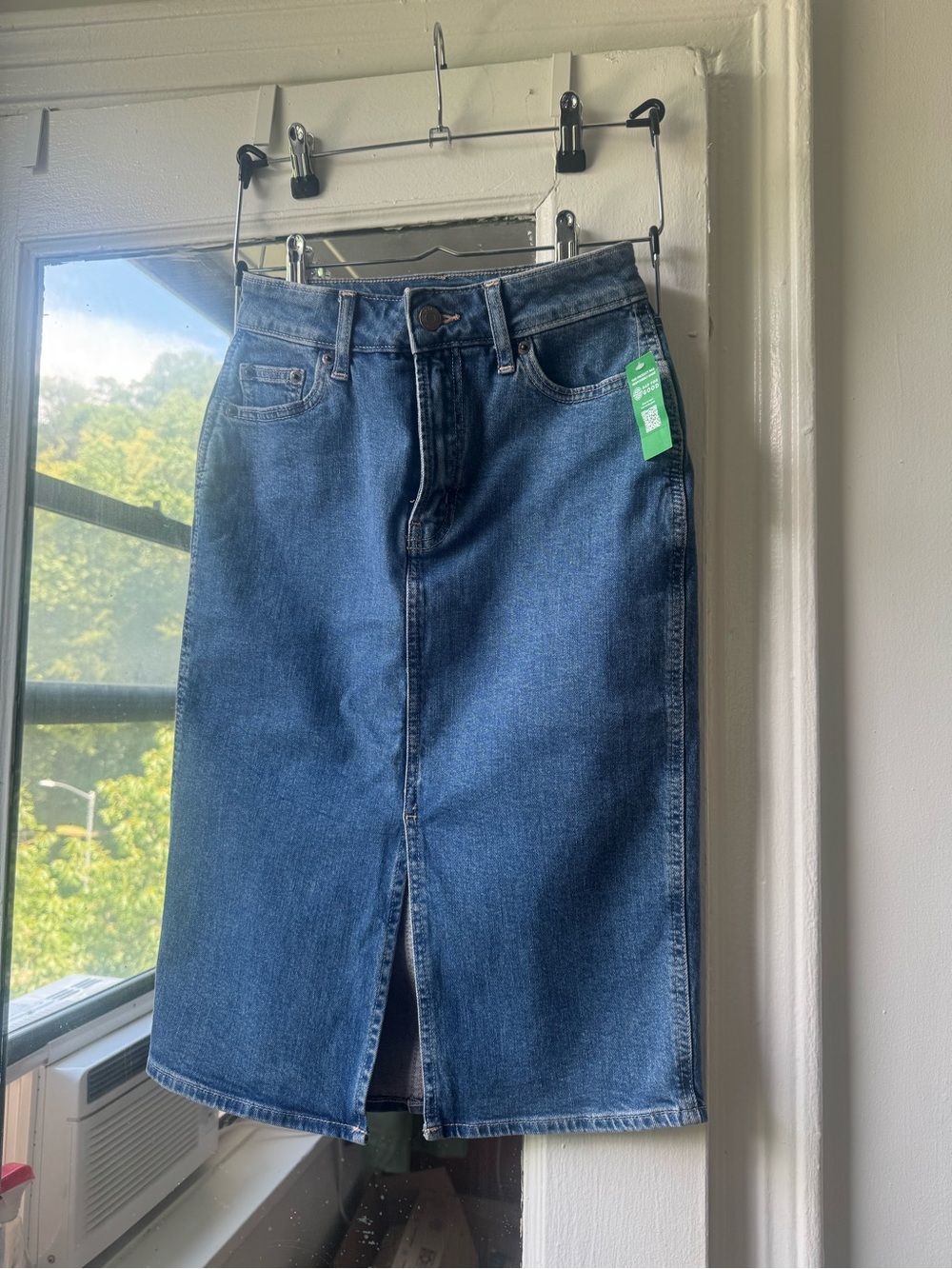 GAP Blue Denim Midi Skirt